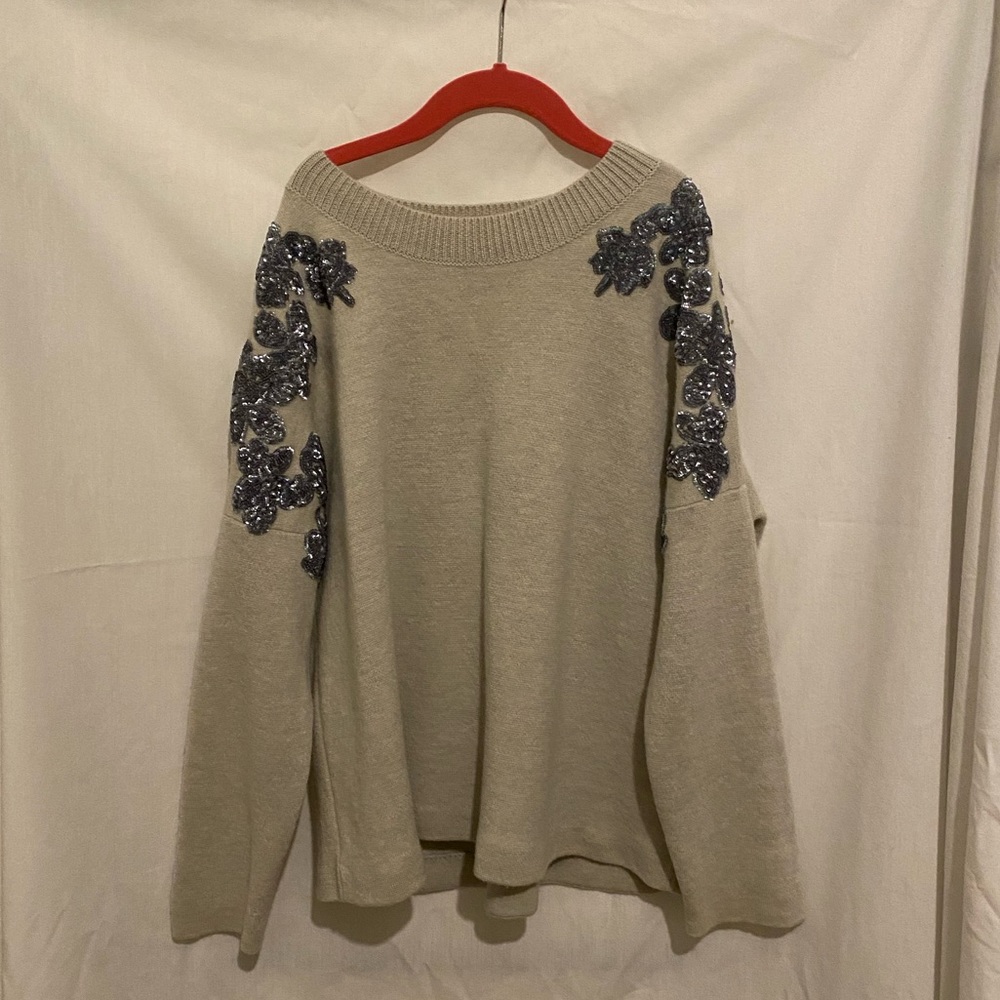 J. Crew Sweater Top with Detail on Arms/Shoulders